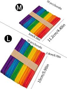 50入組木頭DIY彩色木冰棒棒適用於家用的