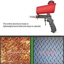 90psi Portable Gravity Sandblasting Gun Aluminium Pneumatic Sandblaster Spray Gun Sand Removal Blasting Power Machine - Red - View 6