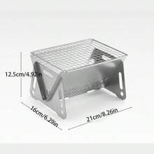 Foldable Portable Outdoor Travel Bbq Grill, Camping Charcoal Grill, Picnic Mini Stove - Silver - View 3