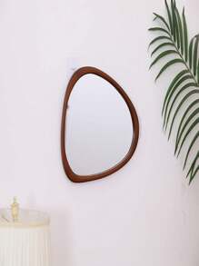 Asymmetrical Wood Wall Frame Mirror,Irregular Mirror,,Abstract Assymetrical Decorative Mirror, For Living Room Bedroom Entryway Bathroom Home Decor