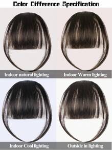 Synthetic Hair Extensions Clip In Bangs Hair Clip On Wispy Bangs Fringe With Temples Hairpieces For Women Clip On Air Bangs Flat Neat Bangs Hair Extension For Daily Wear - Chocolate Brown - View 5