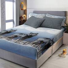 Coverlet With Shearling, Fleece Flannel Fabric With Shearling - Silver - View 3