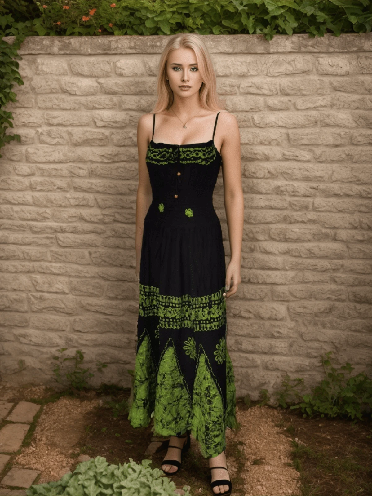 Women Dresses - xanh đen - Xem 1
