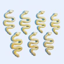 新款精緻金屬合金蛇形指甲藝術裝飾-10入裝 - 金色 - 查看 2