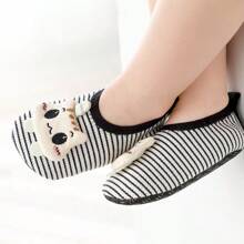 春秋季新生儿鞋软底防滑透气网眼袜运动鞋适合幼儿男孩和女孩 - 黑色 - 查看 1