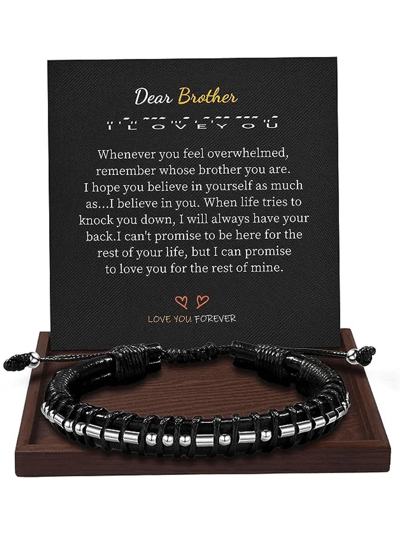 1pc Men's Inspirational Morse Code Bracelet, Birthday Anniversary Gift