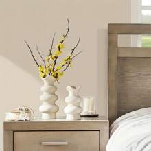 NJCHARMS 1/2pcs Ceramic Vase, Modern Dried Flower Vase, Round Vase, Pampas Flower Vase, Boho Home Decor For Centerpiece Wedding Dinner Table Party Living Room Office Bedroom, Housewarming Gift,Home Decor,Flower Vase,Centerpiece,Table Decor Gifts Birthday Graduation Room Decor Glass Vase