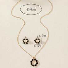 1set Fashionable Elegant Zinc Alloy Floral Jewelry Set With Unique Design, Suitable For Women's Daily Wear, Variety Of Colors To Choose From