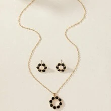 1set Fashionable Elegant Zinc Alloy Floral Jewelry Set With Unique Design, Suitable For Women's Daily Wear, Variety Of Colors To Choose From