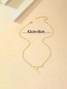 1 Pièce Pendentif Géométrique 26 Alphabet Anglais Collier Élégant Et Haut De Gamme Dans Les Styles Européens Et Américains
