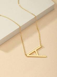 1 Pièce Pendentif Géométrique 26 Alphabet Anglais Collier Élégant Et Haut De Gamme Dans Les Styles Européens Et Américains