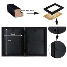 1入組5*7英寸黑色木製狗詩人紀念相框,帶有骨形項鍊,為你失去的狗寵物表達慰問和紀念的選擇 - 黑色 - 查看 3