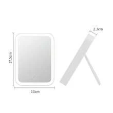 1入組帶燈led照明化妝鏡,桌面折疊式便攜化妝鏡,可充電電池供應,適用於家居桌面裝飾、浴室、梳妝臺、臺面、臥室、旅行、宿舍化妝鏡女性禮物 - 白色 - 查看 7