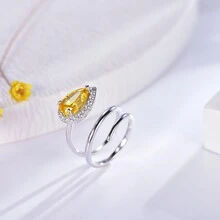 S925純銀簡約百搭小眾設計創意活人戒指適合女士日常佩戴、約會、旅行 - 白色 - 查看 4