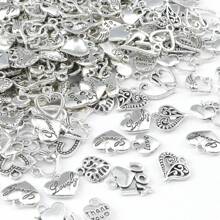 隨機混合 20 件古董銀心吊墜珠寶製作發現婚禮情人節母親節吊飾 Diy 項鍊手鍊的手工配件 - 復古銀色 - 查看 1