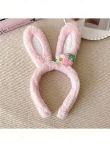 卡通草莓和兔子耳朵造型的女孩髮箍,幼兒兒童髮飾,2023年流行髮飾 - 杏色 - 查看 5