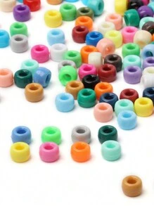 100 件/批 6*9 毫米圆形彩色小马隔珠亚克力辫子大孔珠适用于 DIY 珠宝制作手链项链手工艺品用品 - 彩色 - 查看 5