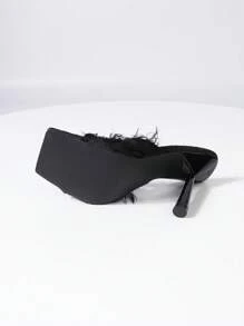 Women's Fashion Open Toe High Heel Sandals, Slippers Style - Black - View 6