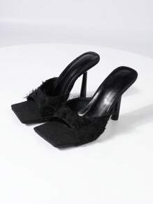 Women's Fashion Open Toe High Heel Sandals, Slippers Style - Black - View 8