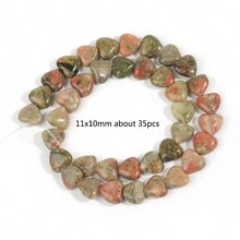 11x10 毫米心形天然瑪瑙拉長石東陵石英珠散裝間隔珠用於製作珠寶 Diy 發現物 - 11x10mm about 35pcs - 查看 20