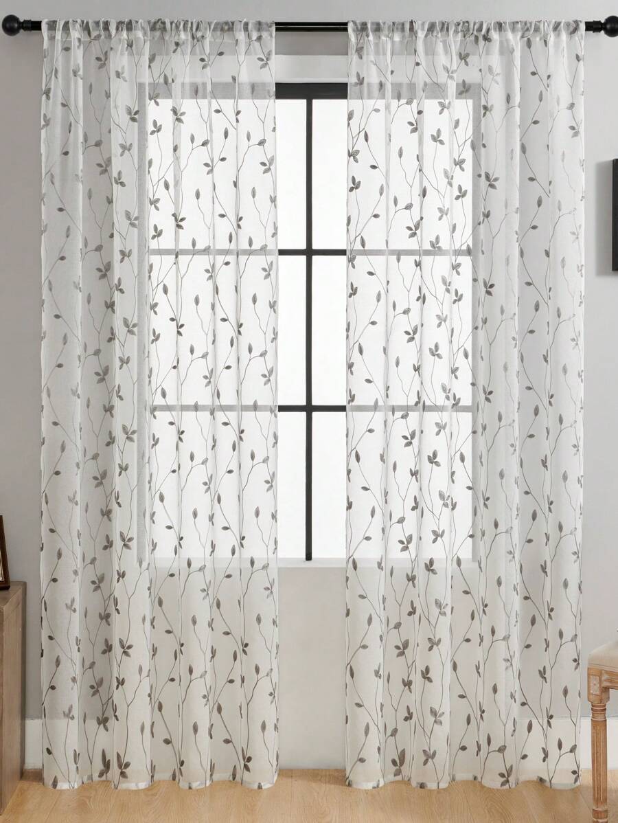 1入組刺繡落地窗簾,掛袋設計適用於各種場景,現代簡約風格薄紗......花朵和葉子設計,帶口袋,材質為人造麻,半透明薄......窗簾,適用於臥室、客廳,刺繡薄紗簾達到隱私保護,多用......通風窗簾 - 灰色 - 查看 1