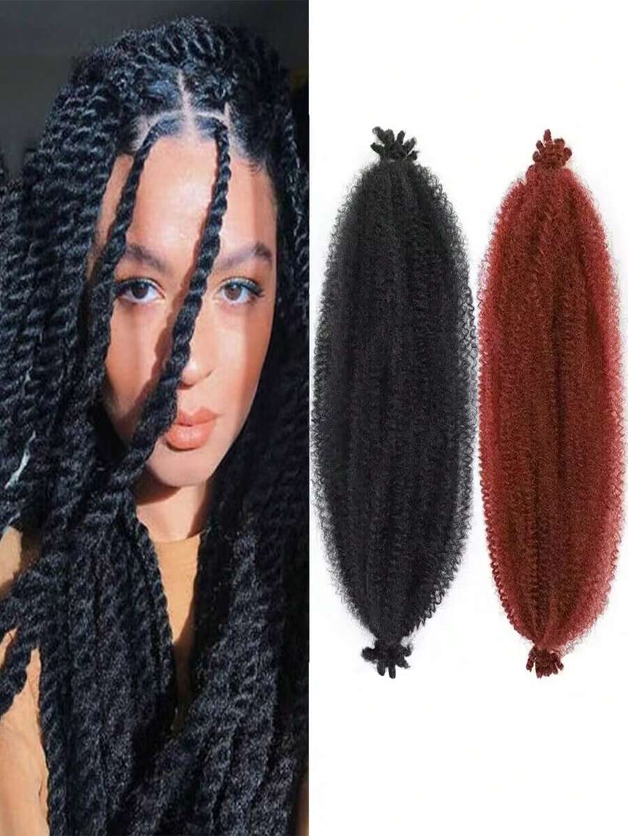 Medium Curly Synthetic Hair Extension - Black - View 1