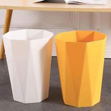 1個大容量便攜式車庫垃圾桶,創意簡約塑料垃圾籃,適用於浴室,臥室,客廳家用垃圾桶 - 黃色 - 查看 9