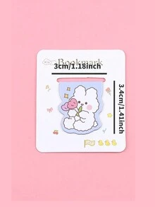 1入創意卡通花朵兔子造型磁性書籤,學生實用文具 - 灰色 - 查看 4