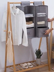 1pc Solid Color Hanging Storage Bag, Minimalist Non-Woven Fabric Multi-Layer Hanging Storage Bag For Home Decorations Decor Festival Decor Room Decor Home Decor Decor Bedroom Decor