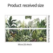 2入組熱帶風格壁貼棕櫚葉壁貼,綠色植物壁飾海報,乙烯基剝離貼和貼藝術壁畫,適用於臥室,客廳,辦公室 - 綠色 - 查看 7