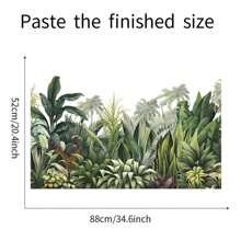 2入組熱帶風格壁貼棕櫚葉壁貼,綠色植物壁飾海報,乙烯基剝離貼和貼藝術壁畫,適用於臥室,客廳,辦公室 - 綠色 - 查看 8