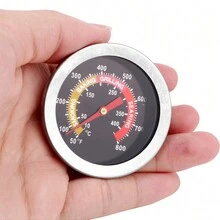 1PC Household Cooking Temp Gauge Oven Thermometer Instant Read For Kitchen Home Baking BBQ Smoker Grill Thermometer 0-400℃ - Silver - View 3