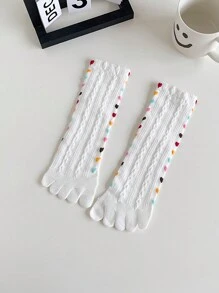 1 Paar Bequeme, Atmungsaktive Zehentrenner-socken Für Damen - Verschiedenfarbig - Übersicht 2