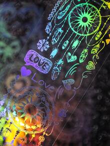 3 件裝熱銀寵物防水可重複使用捕夢網系列貼紙,非常適合 Diy 剪貼簿、信封和卡片裝飾 - 彩色 - 查看 4