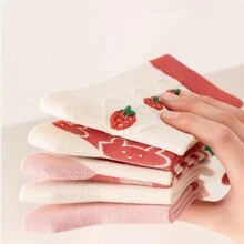 5雙兒童卡通公主冬季中筒襪 - 彩色 - 查看 4