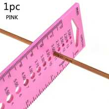 1pc Crochet Knitting Special Ruler Knitting Tool Sweater Needle Ruler Gauge Crochet Hooks Measuring Tool Knitting Gauge ABS Plastic Rulers,Knitting Gauge Plastic Knitting Needle Gauge Circle Geometric Template Ruler Student Measure Tool For Sewing Crochet Hooks Measuring Tool Knitting Ruler Knitting Tool - Pink - View 1