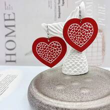 1pair European And American Style Wood-Art Dangling Earrings, Casual And Elegant, Perfect Birthday Gift For Women, Suitable For Daily Use - Multicolor - View 1