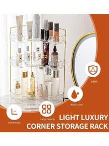 Corner Shelf Multifunctional Bathroom Cosmetic Desktop Storage Tray Kitchen Non-Drilling Storage Rack,For Holiday Beach, Bathroom Collection, Bedroom Collection, Large Capacity