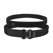 1pc Men's Waist Belt With Quick Release Metal Buckle, Tactical Belt Hook And Loop Design - Black - View 1