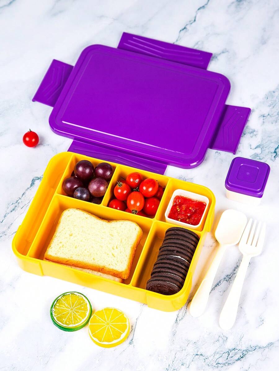 1pc Children And Students Divided Sealed Fruit Box Salad Box, Work