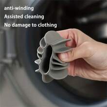 5入組可重複使用洗衣球,防糾結清潔球,清潔洗衣球,適用於家居衣物清潔應用配件 - 灰色 - 查看 4