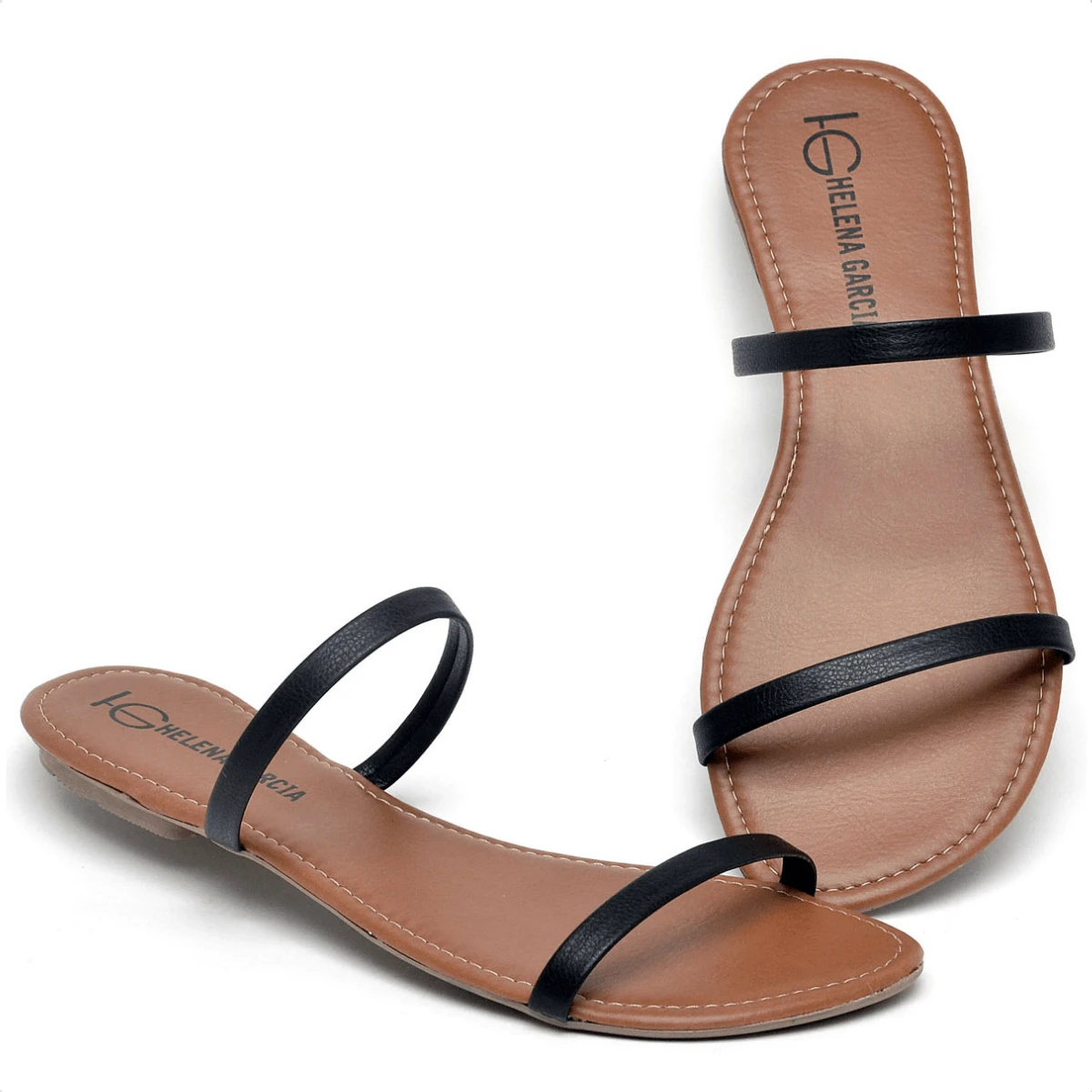 Women Flat Sandals - 黑色 - 查看 1