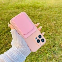 1 Miếng Chất lỏng silicon Hai lớp Nhung Ốp lưng & bao da điện thoại Với Thẻ Túi , Chống sốc Và Thiết kế đơn giản , Tương thích với Apple 15promax , Samsung A14 , Redmi Điện thoại - Hồng - Xem 9