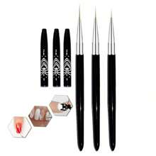 Nail Art Brushes Set Including Liner Brush, Dotting Tool, Gel Brush, Detail Brush, For Nail Art Design - Black - View 1