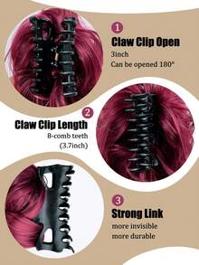 Messy Bun Hair Piece Claw Clip In Hair Buns Hair Piece For Women Straight Short High Ponytail Extension Tousled Updo Faux Hair Bun Scrunchies For Girls - Red - View 6