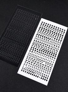 1 件金/銀箔貼紙,小寫黑色字母,適用於剪貼簿 Diy 日記專輯裝飾和禮品盒裝飾 - 彩色 - 查看 1