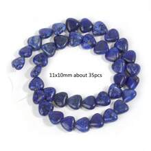 11x10 毫米心形天然瑪瑙拉長石東陵石英珠散裝間隔珠用於製作珠寶 Diy 發現物 - 11x10mm about 35pcs - 查看 10