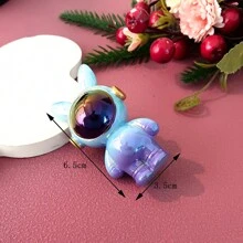 1pc/Pack Cartoon Resin Ombre Keychain Cute Bull Dog, Astronaut, Dragon Diy Keyring Car, Bag Pendant Accessory - Multicolor - View 8