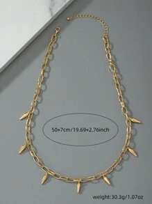 1 件嘻哈朋克酷炫风格个性化锁骨链 - 金黃色 - 查看 5