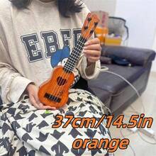 14.5in/37cm Orange Ukulele For Children, Playable, Entry-Level, Beginner's Toy Guitar, Stringed Musical Instrument, Educational Music Toy - [14.5in]Orange Ukulele-comes With Pick Piece - View 2